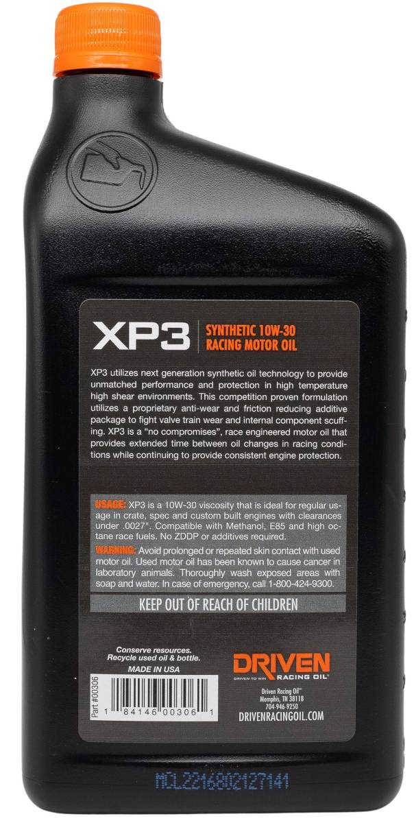 Driven XP3 10W-30 - Fullsyntetisk Racingolje image 1